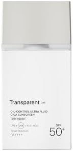 Transparent Lab Oil Control Ultra Fluid Cica Sunscreen SPF50+ 100 ml – Protetor Solar Facial com Niacinamida