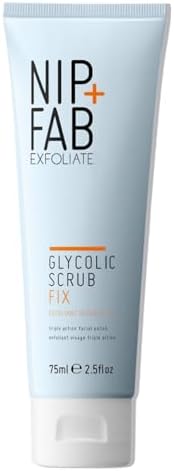 Nip+Fab Glycolic Fix Scrub | Peeling com Ácido Glicólico | Exfoliante facial com ácido Salicílico | AHA/BHA E