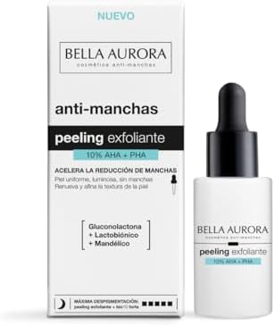 Bella Aurora Peeling Exfoliante 10% AHA + PHA | Sérum facial para manchas para uma pele mais luminosa, uniform