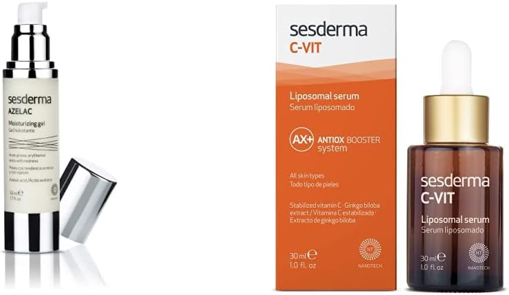 Sesderma Azelac Gel Hidratante para a Rosácea - 50 ml & C-Vit Liposomal Serum - 30 ml
