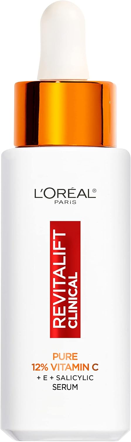 L'Oréal Paris Revitalift Clinical 12% Pure Vitamin C Brightening Serum para rosto, potente prot
