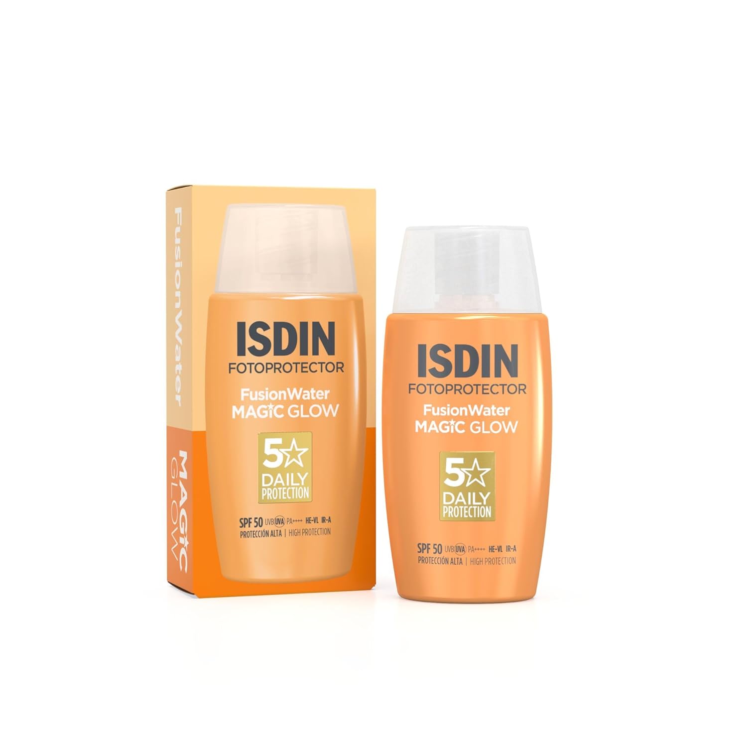 ISDIN Fusion Water MAGIC Glow SPF 50 50ML- Protetor solar facial com efeito Glow