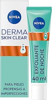 NIVEA Derma Skin Clear - Peeling Exfoliante de noite - com Ácido Salicílico, Glicólico e Niacinamida - pele R