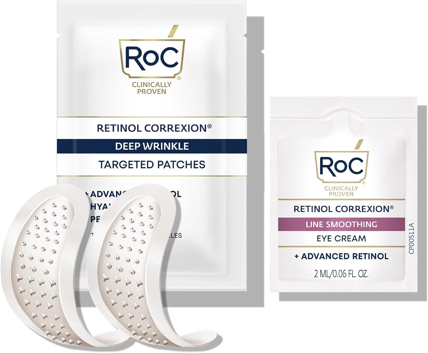 RoC Retinol Correxion Deep Wrinkle Parches dirigidos não invasivos com ácido hialurónico + péptidos reafirmant